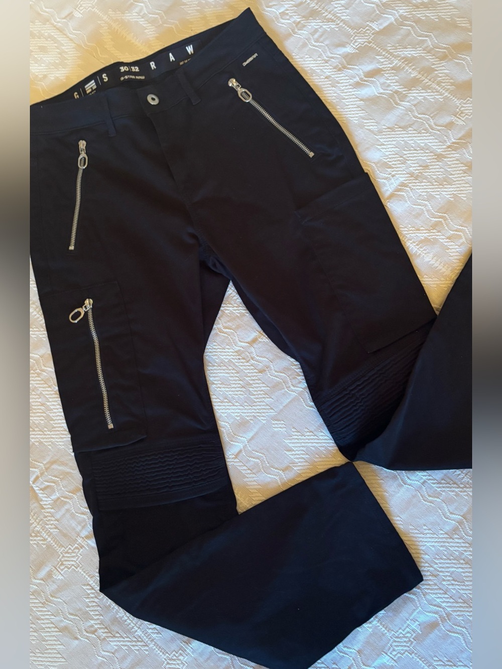 G-STAR “BIKER SKINNY CARGO PANTS” DARK BLACK MOTO JEANS sz 30/32 or  SZ 6/8 NEW!